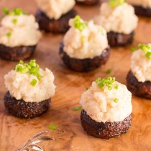 Miso mashed Potatoes Mushrooms appetizer